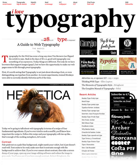 I Love Typography: aconselhável pelo conteúdo, pela forma e pelo exemplo